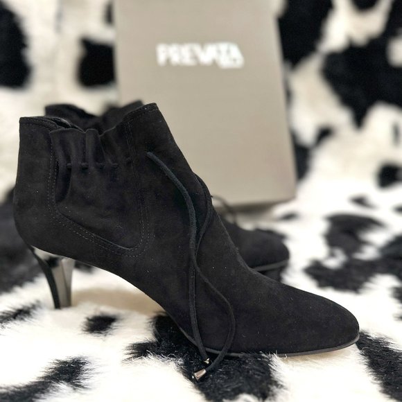 NEW RARE Women’s BLACK Italian Prevata YoYo Ankle Booties size 10 - Picture 1 of 5